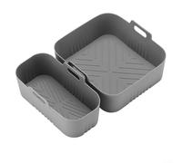Linnkyfloa Coppia di fodere per friggitrice ad aria in silicone spesso per modelli NA350 a doppio cestello, resiste alla deformazione sotto alte temperature, migliora le prestazioni di rilascio degli