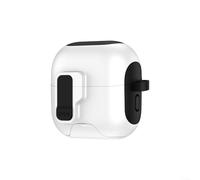 Linnkyfloa Custodia protettiva per Huawei FreeClip 2 con blocco automatico, modalità, PU, resistente alle cadute, supporta la ricarica wireless, nero (bianco e nero)