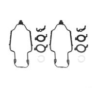 Linnkyfloa Kit di staffe per paralumi regolabili da 17-25,4 cm, supporto per arpa con sella e terminali E26 E27, include convertitore E14, lampade da terra e lampade a sospensione, 2 set, nero, oro