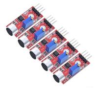 Linnkyfloa KY-037 Modulo Sensore Sonoro 5pcs Ricevitore Audio Compatto per STEM Education Coding Progetti Controllo Potenziometro 40x15mm Rosso
