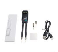 Linnkyfloa LCR-ST1 Digital Tweezer Bridge Meter Component Testing - 3 frequenze (100Hz/1kHz/10kHz), display da 1,14 pollici, batteria ricaricabile da 250 mAh, pinzette intercambiabili placcate in oro