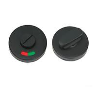 Linnkyfloa Manopola per serratura della porta del bagno in acciaio inossidabile con indicatore di colore per la privacy, girevole a 360 gradi per uso in bagno e armadio (nero)