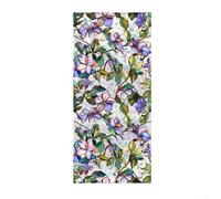 Linnkyfloa Pellicola statica colorata con motivo floreale, 100 x 43 cm e 200 x 43 cm, rimovibile, per protezione dai raggi UV sul vetro (43 x 200 cm)
