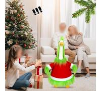 Linnkyfloa Per Natale Giardino Panno Plus Rosso Resistente alle intemperie Decorazione 58,4 cm Prato Verde Esterno Vacanze Portico Decorazione Oche Halloween per Babbo Natale Oca Costume Babbo Natale
