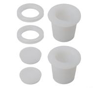 Linnkyfloa Set di 2 fori per ombrellone da patio, cuneo in silicone da 5 a 6,3 cm, pali da 4,1 cm, mobili da giardino anti-oscillazione, nero e bianco (bianco)