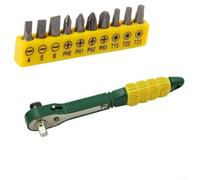 Linnkyfloa Set di cricchetti da 1/4 di pollice con bussole da 5-13 mm per punte T10/per T20/Bits, kit di attrezzi compatto in acciaio per riparazione auto (11 pezzi)