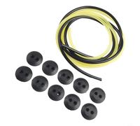 Linnkyfloa Set di gommini per serbatoio del carburante per tosaerba, con 2 fori in gomma e tubi assortiti per decespugliatore, include 12 pezzi, tubi gialli e neri