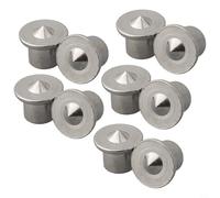 Linnkyfloa Set di perni centrali per tasselli, 10 pezzi, strumento di allineamento in acciaio per la lavorazione del legno per una marcatura precisa dei fori, con punti esterni, compatibile con (10 mm