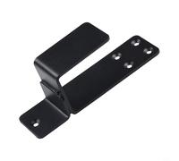 Linnkyfloa Set di staffe per barriera per porte resistenti per la sicurezza domestica, confezione da 2 supporti in acciaio compatibile con legno 2 x 4, U-Sh, antiruggine verniciato a polvere (nero)