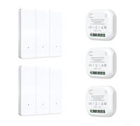 Linnkyfloa Telecomando wireless RF433 MHz con funzione codice di apprendimento, portata 100 m, pulsante impermeabile per casa, hotel e villa (3 GANG 2-3)
