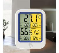 Linnkyfloa Termometro digitale e igrometro con icone, gamma da -50 a 70 °C, aggiorna l'indicatore di umidità per interni, casa, ufficio, parete o scrivania
