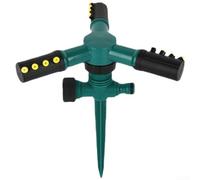 Linnkyfloa Testa irrigatrice da giardino rotante automatica a 360 gradi con design a tripla forcella e portata di spruzzo 8-10 m, sistema di irrigazione in plastica per aiuole da prato (B)