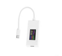 Linnkyfloa Tester USB - Voltmetro amperometro digitale 4-30 V 6,5 A, batteria PD 12 A per caricabatterie Power Bank test KWS-066C (066C-bianco)