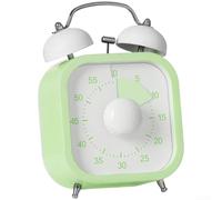 Linnkyfloa Timer a rotazione con allarme forte campanello grande numerato e barra di avanzamento codificata a colori, per la gestione del tempo dei bambini (verde)