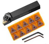 Linnkyfloa TNMG160408 TNMG332 Inserto di tornitura in carburo con WTJNR2020K16 Porta utensili per tornio destro, triangolare per taglio CNC lavorazione metalli