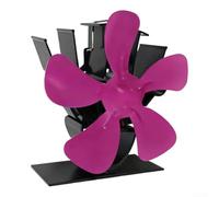 Linnkyfloa Ventilatore a legna alimentato a calore, 5 ventilatori per camino, circolazione efficiente, ventilatore portatile per campeggio, pesca sul ghiaccio e uso domestico (magenta)