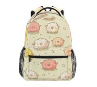 Linnyio Adorabili Pecore Foglie Colorate Zaino Scolastico per Ragazzi Ragazze,Borse per Libri e Studenti Alla Moda