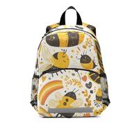 Linnyio Api Giallo Arancio Fiori Che Volano Zainetto per L'asilo 3-8 Anni,Zaino Scolastico per Bambini e Bimbi Piccoli,Motivo Cartone Animato