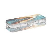 Linnyio Arte Astratta Del Marmo Astuccio Trasparente per Penne Matite Organizer per la Scuola e L'ufficio