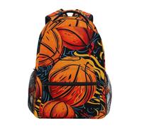 Linnyio Arte Del Basket Licenziato Zaino Scolastico per Ragazzi Ragazze,Borse per Libri e Studenti Alla Moda