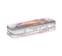 Linnyio Arte Del Basket Viola Astuccio Trasparente per Penne Matite Organizer per la Scuola e L'ufficio