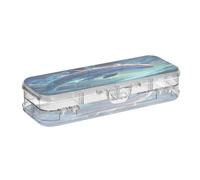 Linnyio Arte Della Balena Marina Blu Astuccio Trasparente per Penne Matite Organizer per la Scuola e L'ufficio