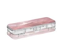 Linnyio Arte Della Balena Rosa Astratta Astuccio Trasparente per Penne Matite Organizer per la Scuola e L'ufficio