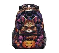 Linnyio Arte Della Zucca Di Halloween Zaino Scolastico per Ragazzi Ragazze,Borse per Libri e Studenti Alla Moda