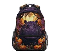 Linnyio Arte Della Zucca Di Halloween Zaino Scolastico per Ragazzi Ragazze,Borse per Libri e Studenti Alla Moda