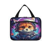 Linnyio Bel Cane Spaziale Borsa da Trucco Cosmetica Viaggio Sospesa Borsa da Trucco Pieghevole di Grande Capacità per Il Bagno Delle Donne Delle