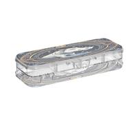 Linnyio Blu Ippopotamo Freddo Astuccio Trasparente per Penne Matite Organizer per la Scuola e L'ufficio