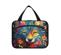 Linnyio Bradipo Con Opere D'Arte Ad Acquerello Borsa da Trucco Cosmetica Viaggio Sospesa Borsa da Trucco Pieghevole di Grande Capacità per Il Bagno Delle Donne Delle