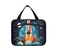 Linnyio Calcio Di Opere D'Arte Ad Acquerello Borsa da Trucco Cosmetica Viaggio Sospesa Borsa da Trucco Pieghevole di Grande Capacità per Il Bagno Delle Donne Delle