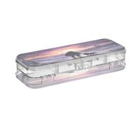 Linnyio Cane Arte Umana Astuccio Trasparente per Penne Matite Organizer per la Scuola e L'ufficio