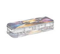 Linnyio Canguro Musica Cool Astuccio Trasparente per Penne Matite Organizer per la Scuola e L'ufficio