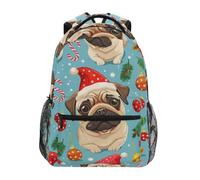 Linnyio Cani Festosi Natale Allegro Zaino Scolastico per Ragazzi Ragazze,Borse per Libri e Studenti Alla Moda