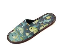 Linnyio Cartone Animato Cuore Verde Ciabatte da Viaggio da Spiaggia Antiscivolo Ragazzi Leggere Ideali per Esterni Uomo Donna.