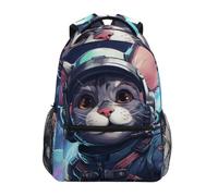 Linnyio Cartone Animato Mouse Stelle Spaziali Zaino Scolastico per Ragazzi Ragazze,Borse per Libri e Studenti Alla Moda