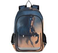 Linnyio Cavallo Potente Che Corre Natura Zaino Scolastico per Studenti,Zainetti per Bambini e Ragazzi,Ideali per La Scuola Viaggi
