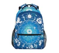 Linnyio Cielo Stellato Blu Dello Zodiaco Mistico Zaino Scolastico per Ragazzi Ragazze,Borse per Libri e Studenti Alla Moda