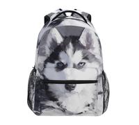 Linnyio Cool Cane Nero Nevoso Zaino Scolastico per Ragazzi Ragazze,Borse per Libri e Studenti Alla Moda