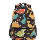 Linnyio Dinosauri Colorati Vivace Allegro Zaino Scolastico per Ragazzi Ragazze,Borse per Libri e Studenti Alla Moda