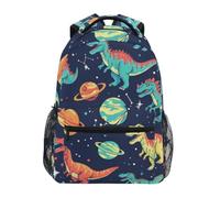 Linnyio Dinosauri Pianeti Spazio Zaino Scolastico per Ragazzi Ragazze,Borse per Libri e Studenti Alla Moda