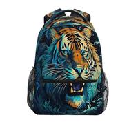 Linnyio Fantastica Opera D'arte Tigre Zaino Scolastico per Ragazzi Ragazze,Borse per Libri e Studenti Alla Moda