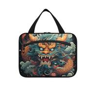 Linnyio Fantastico Mostro Cinese Borsa da Trucco Cosmetica Viaggio Sospesa Borsa da Trucco Pieghevole di Grande Capacità per Il Bagno Delle Donne Delle