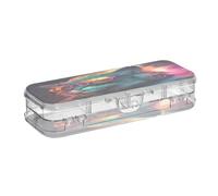 Linnyio Fresco Soffice Gatto Astuccio Trasparente per Penne Matite Organizer per la Scuola e L'ufficio