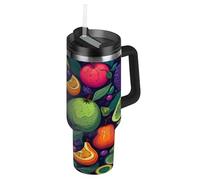 Linnyio Frutta Coloful Portabicchieri per Auto in Acciaio Inossidabile,Borraccia Senza BPA,Bicchieri Termici con Isolamento Sottovuoto