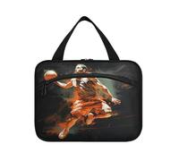 Linnyio Giocatore Di Basket Astratto Borsa da Trucco Cosmetica Viaggio Sospesa Borsa da Trucco Pieghevole di Grande Capacità per Il Bagno Delle Donne Delle