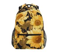 Linnyio Girasoli Giallo Brillante Natura Floreale Zaino Scolastico per Ragazzi Ragazze,Borse per Libri e Studenti Alla Moda