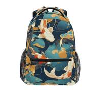 Linnyio Grazioso Pesce Koi Elegante Zaino Scolastico per Ragazzi Ragazze,Borse per Libri e Studenti Alla Moda